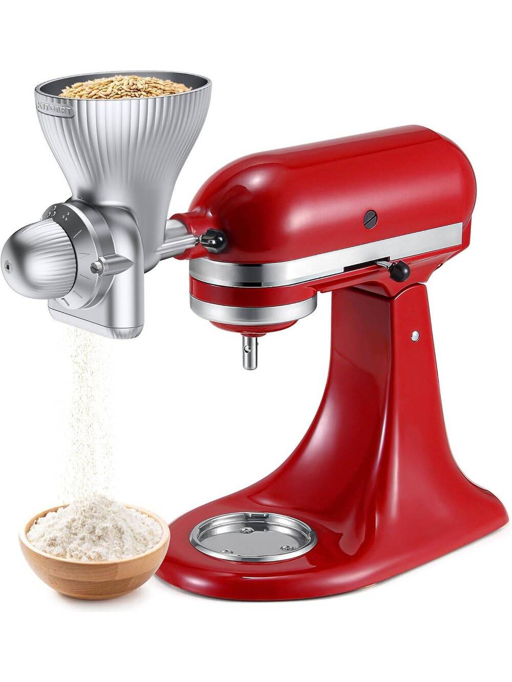 All Metal Grain Mill Attachment for KitchenAid Stand Mixer with 12 Grind Levels
